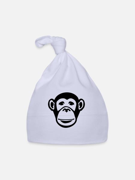monkey_face_f1 - Organic Baby Cap - sky - Front