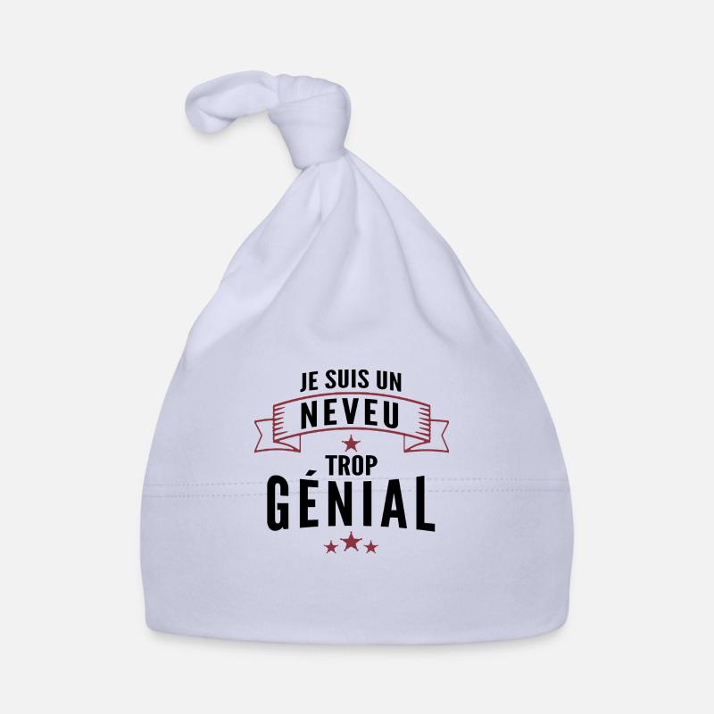 je suis un neveu génial - Bonnet bio Bébé - ciel