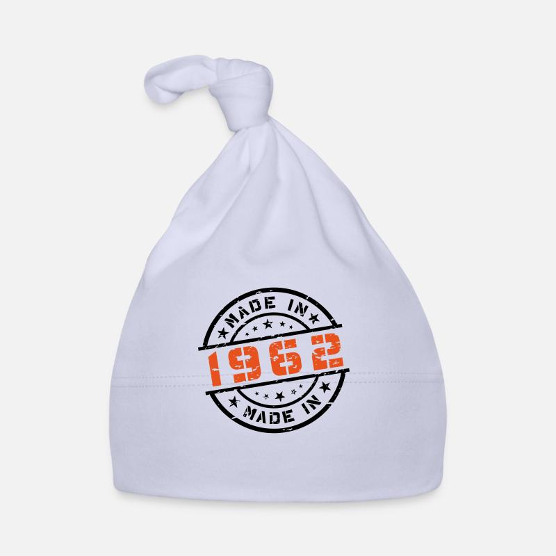Anniversaire de naissance Born En 1962 - Made in 1962 - Bonnet bio Bébé - ciel
