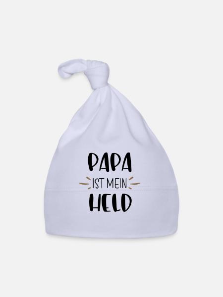 Papa ist mein Held - Baby Bio-Mütze - Sky - Vorne