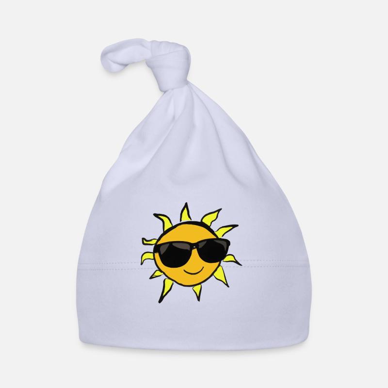 Soleil avec lunettes de soleil Idée cadeau - Bonnet bio Bébé - ciel