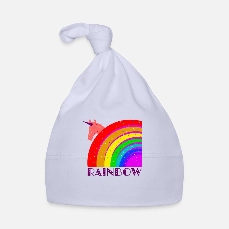 Rainbow with unicorn Organic Baby Cap