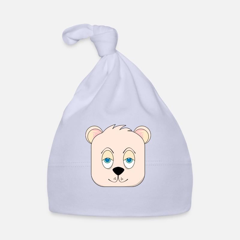 Chien carré numéro un - Bonnet bio Bébé - ciel