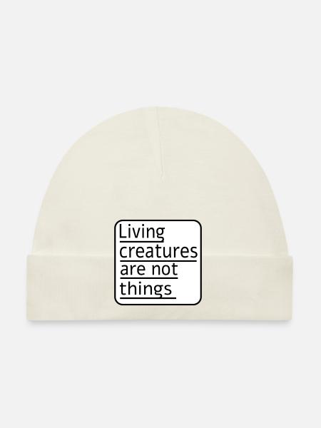 Living creatures are not things - Organic Baby Cap - sky - Front