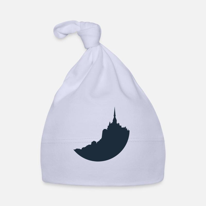 Mont Saint Michel blue silhouette Organic Baby Cap