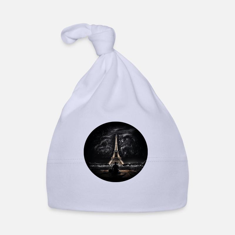 Paris la Tour Eiffel la nuit - Bonnet bio Bébé - ciel