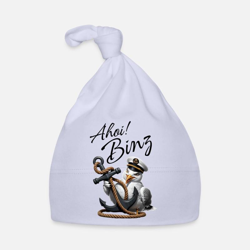 Ohé Binz ! mouette drôle avec ancre Bonnet bio Bébé