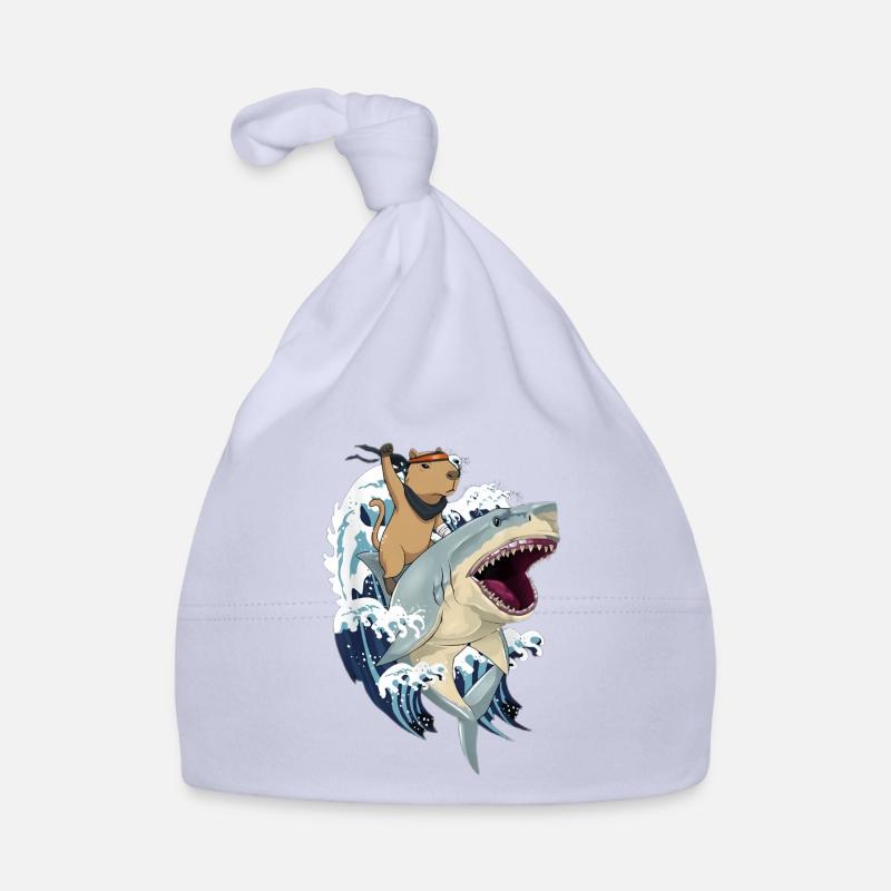 Capybara sur requin Bonnet bio Bébé