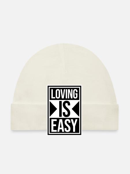 Loving Is Easy Inspirierend Romantisch Spruch Logo - Baby Bio-Mütze - Sky - Vorne