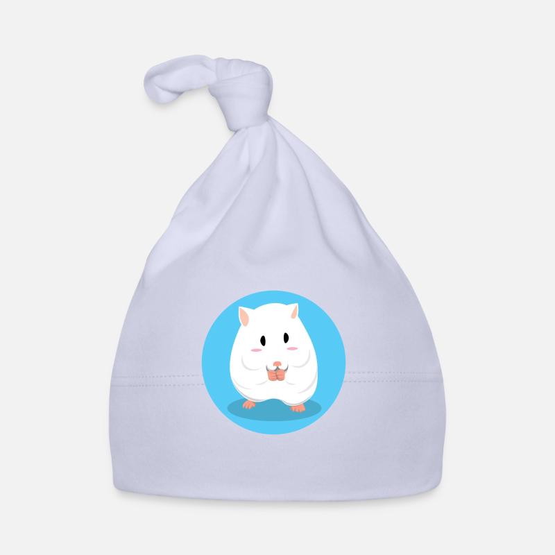 Mignon, hamster blanc, manger Bonnet bio Bébé
