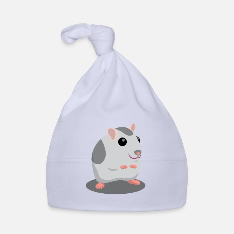 Nette graue Hamster-Karikatur Baby Bio-Mütze