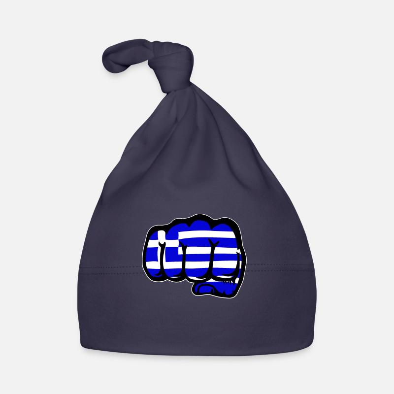 Grèce drapeau main poing Bonnet bio Bébé
