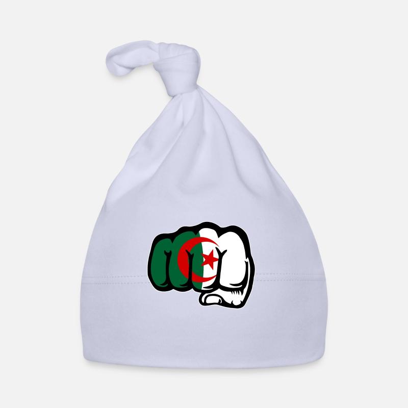 Drapeau de l’Algérie Main Poing - Bonnet bio Bébé - ciel