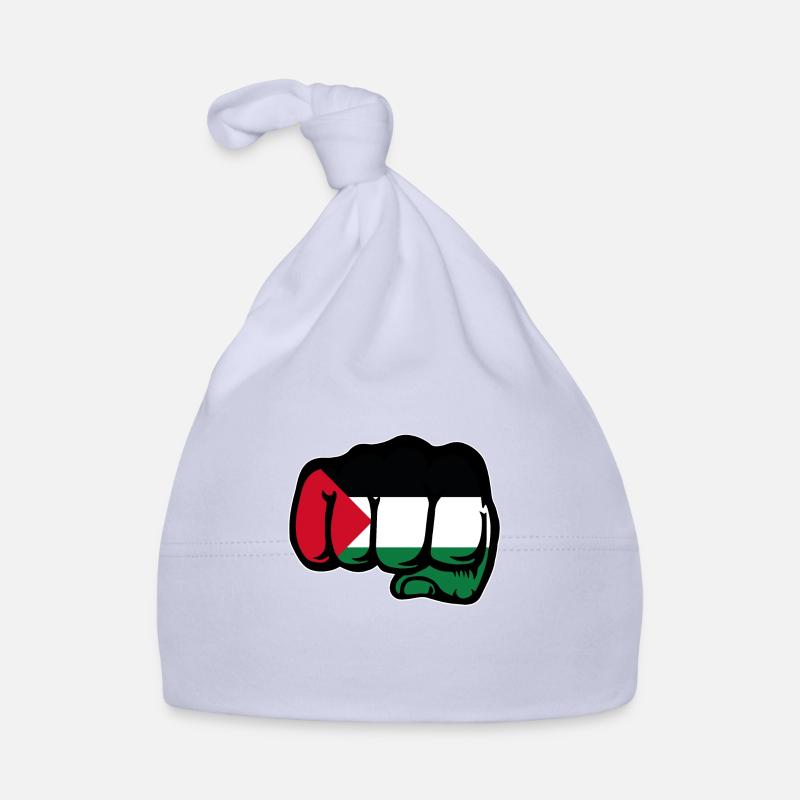 Drapeau de la Palestine poing main Bonnet bio Bébé