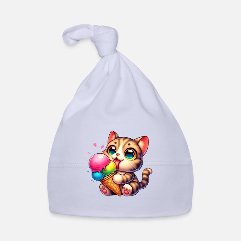 Chat mangeant un chaton de compagnie à la crème glacée Bonnet bio Bébé