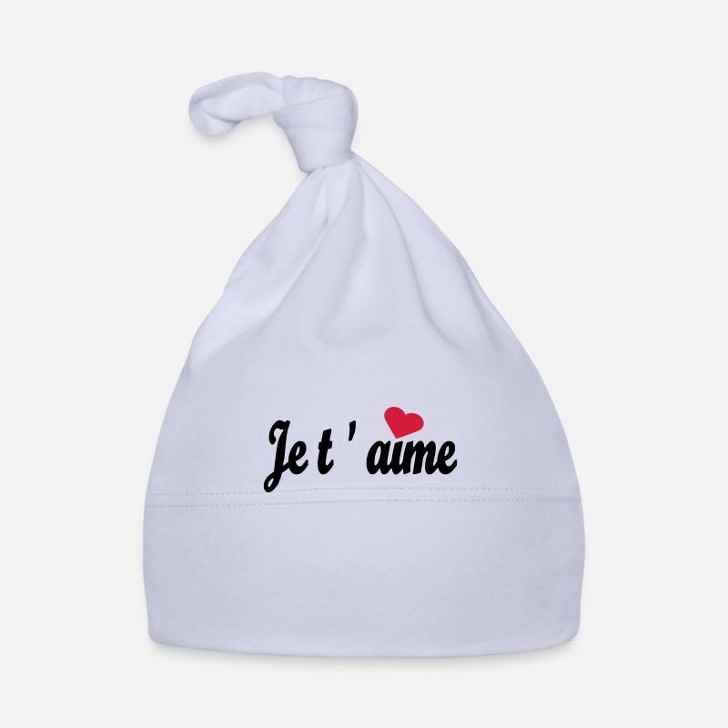 je t `aime - Bonnet bio Bébé - ciel