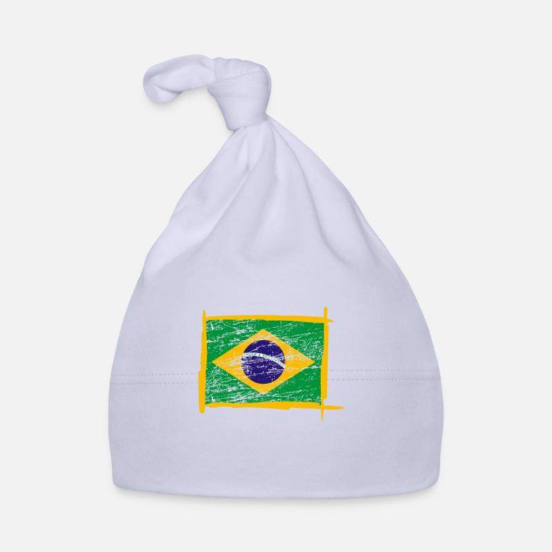 Brésil drapeau du Brésil - Bonnet bio Bébé - ciel