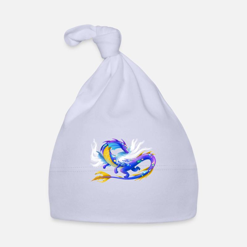Dragon d'eau magique - dragon des éléments - Bonnet bio Bébé - ciel