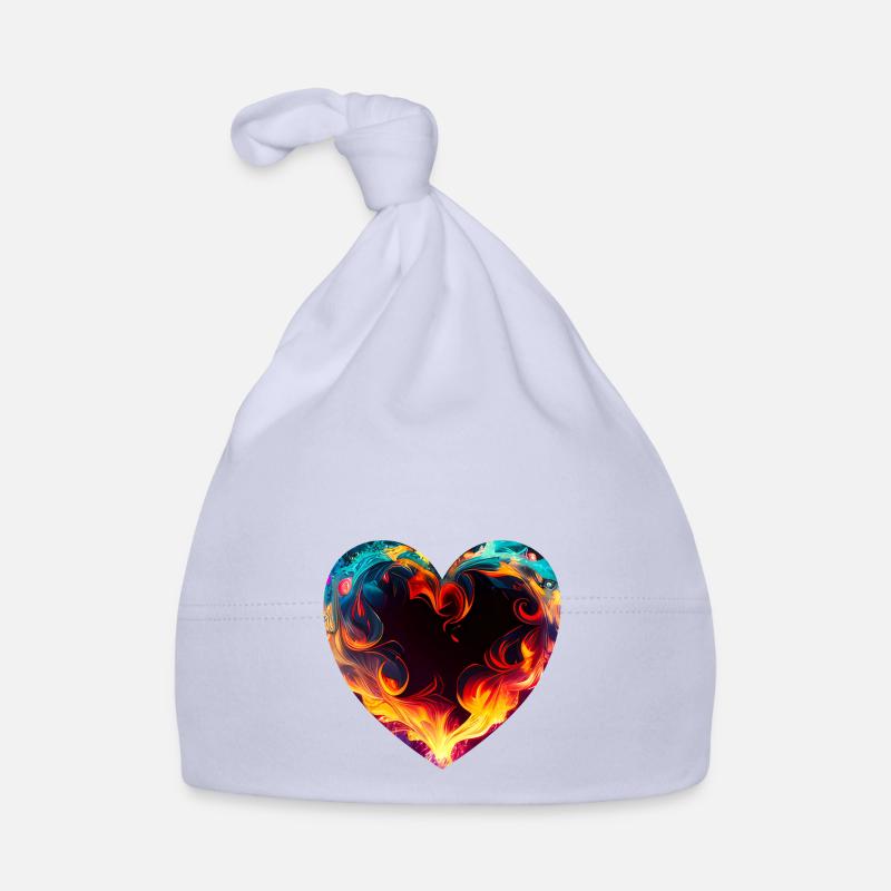 Cœur coloré avec feu Bonnet bio Bébé