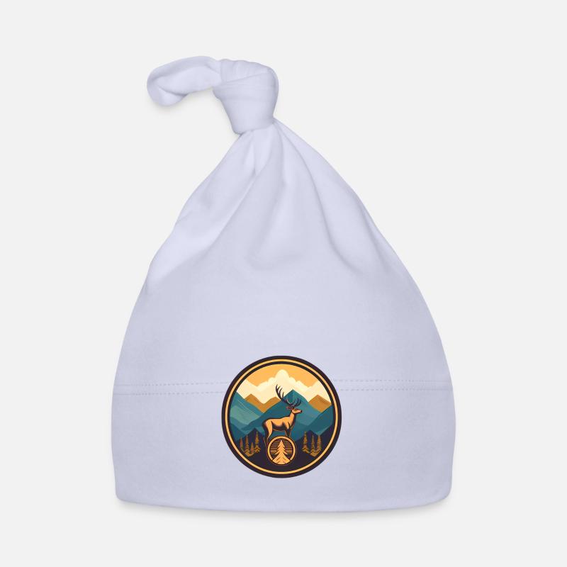 Mountains with deer Organic Baby Cap