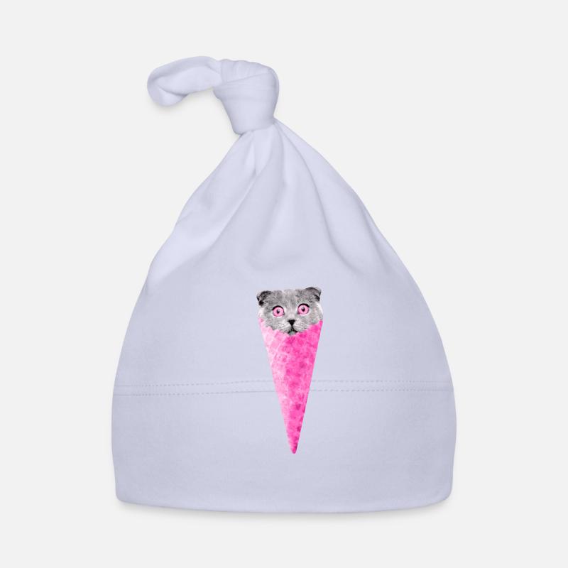 Chat graphique chat rose cornet de crème glacée chat Clipart Bonnet bio Bébé