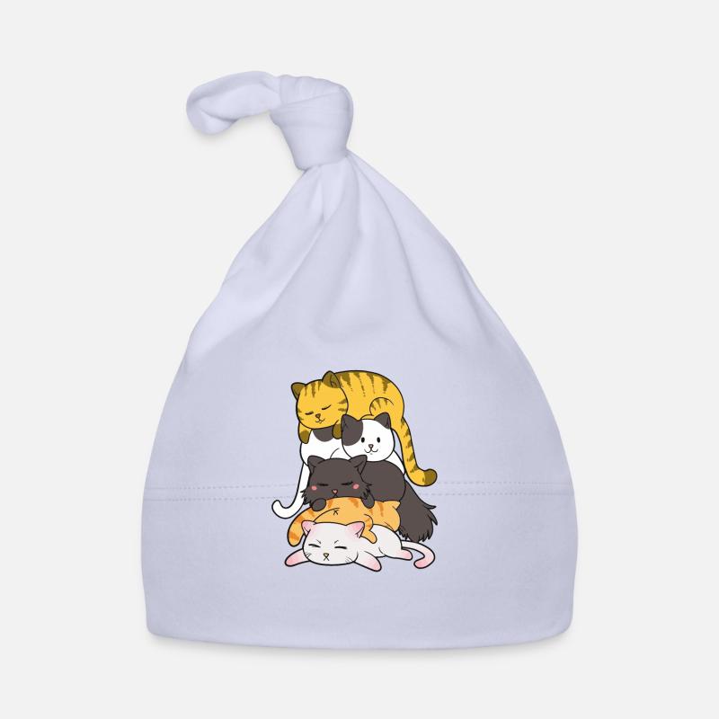 Cute Kitty Stack Anime Cats Kawaii Cat Organic Baby Cap