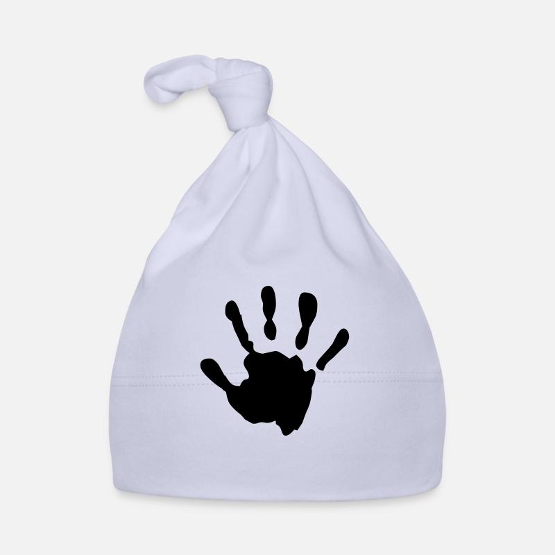 Bébé dans le ventre empreinte de main - Bonnet bio Bébé - ciel