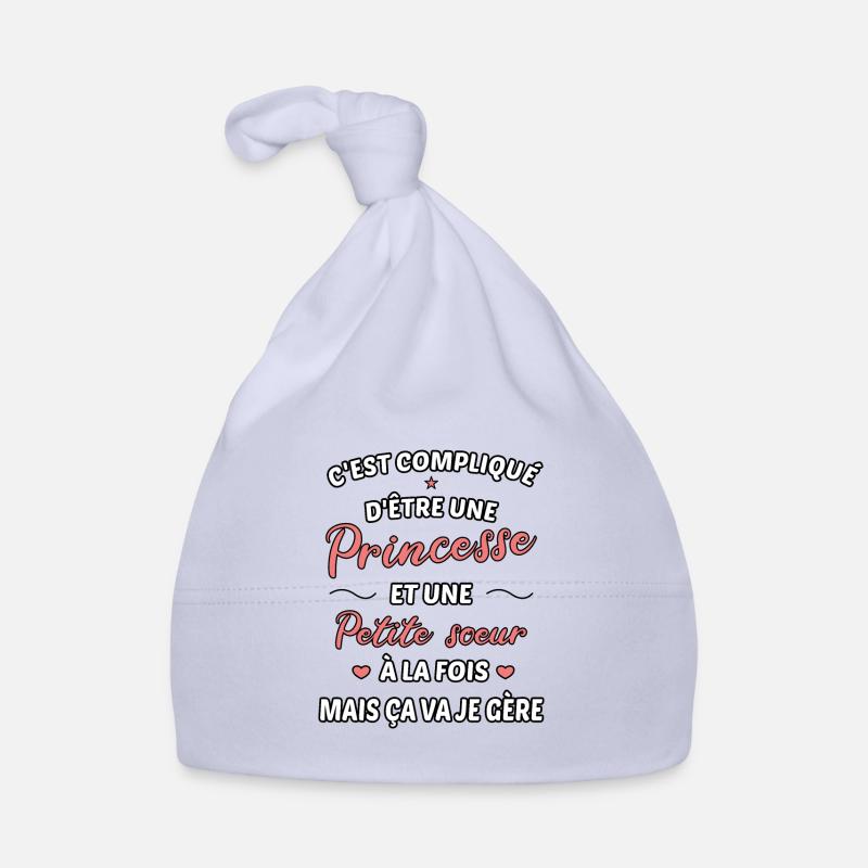 Princesse et petite soeur ! cadeau original - Bonnet bio Bébé - ciel