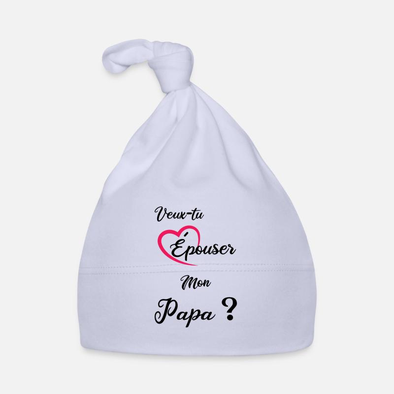 veux tu épouser mon papa - cadeau demande mariage - Bonnet bio Bébé - ciel