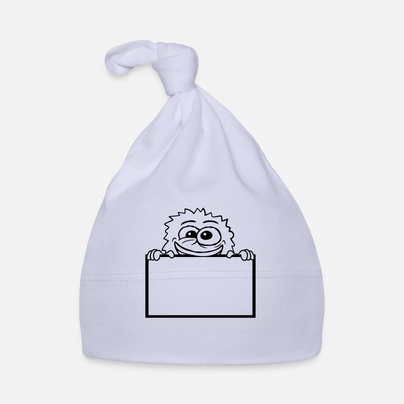 Comic monster behind the wall Organic Baby Cap
