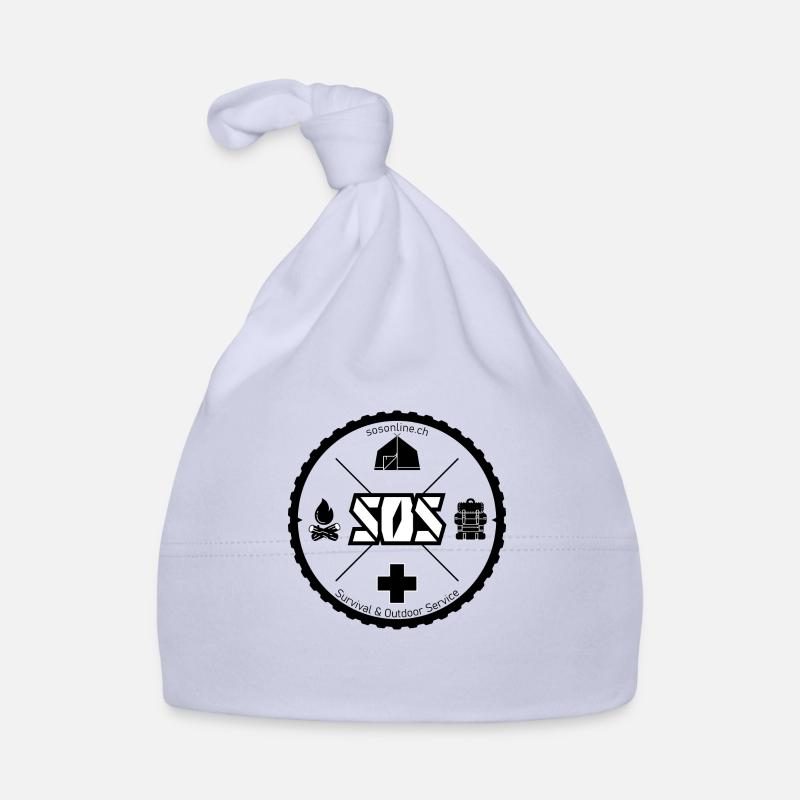 SOS Logo white Neutral background Organic Baby Cap
