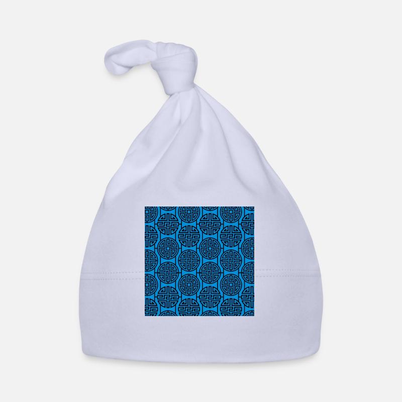 Chinese pattern - Organic Baby Cap - sky