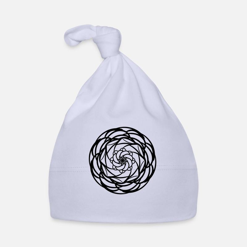 Motif de mandala rond - Bonnet bio Bébé - ciel