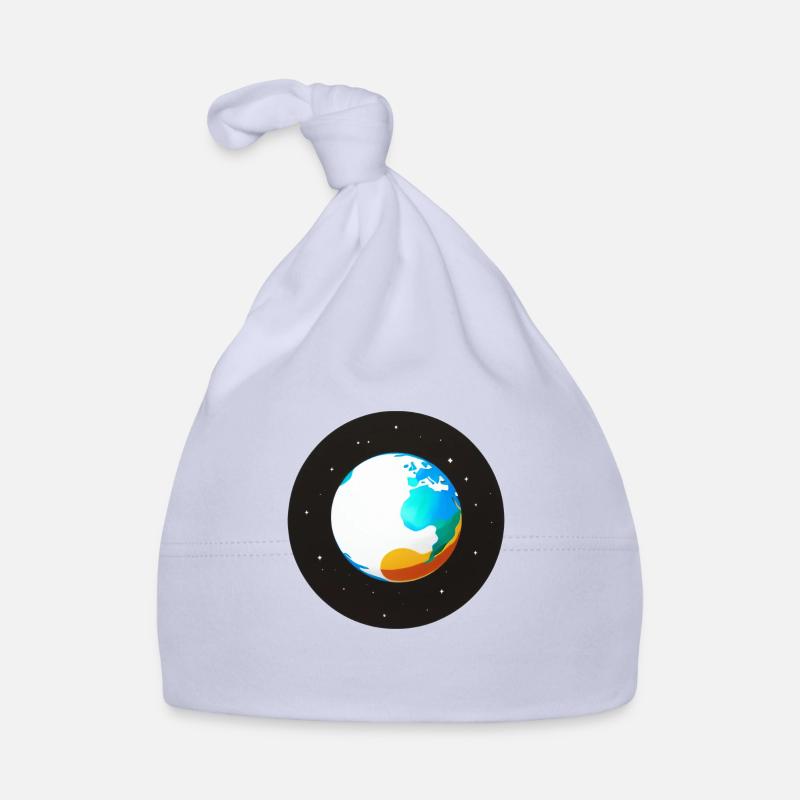 Mignon dessin animé représentation de la planète Terre 1 Bonnet bio Bébé