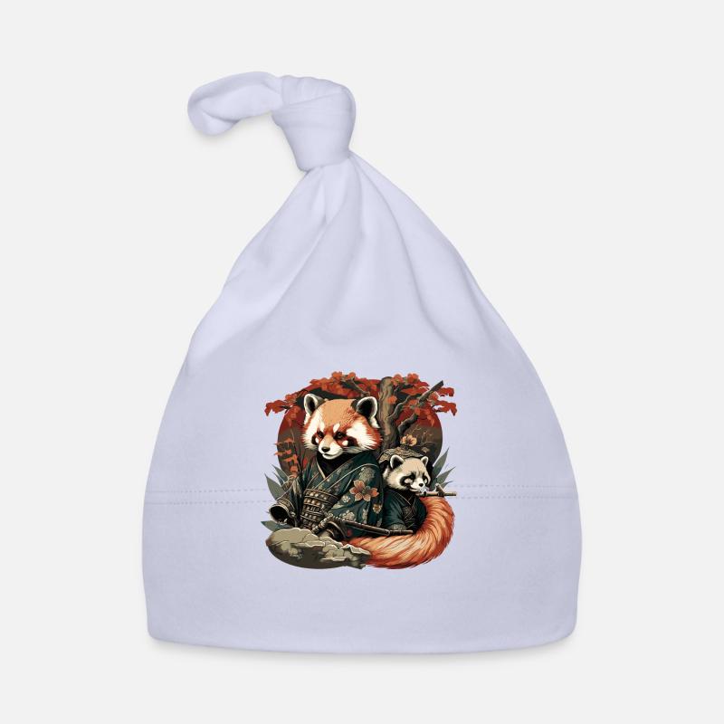 red panda 9 - Bonnet bio Bébé - ciel
