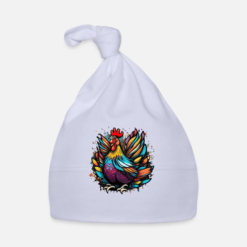 Poule colorée poulets Graffiti Bonnet bio Bébé