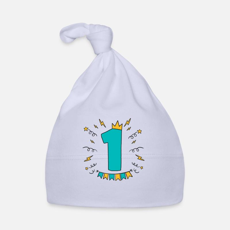 Premier anniversaire - Bonnet bio Bébé - ciel