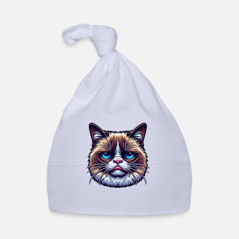 Katze mit schlechter Laune Baby Bio-Mütze