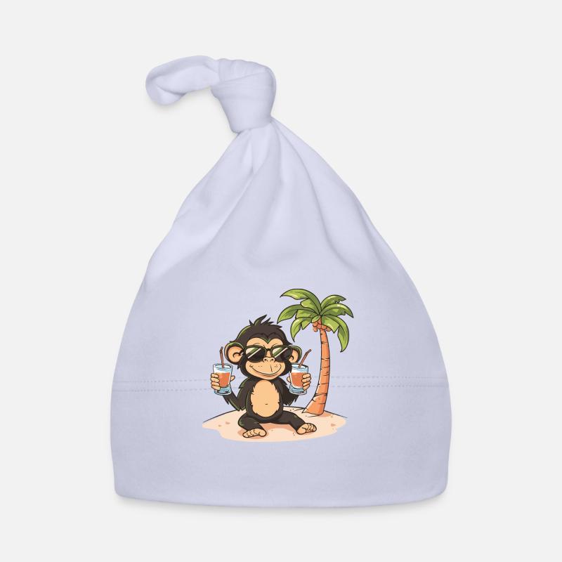 Affe Insel Sommer Palme Baby Bio-Mütze