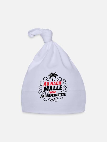 Ab Nach Malle Spruch - Baby Bio-Mütze - Sky - Vorne