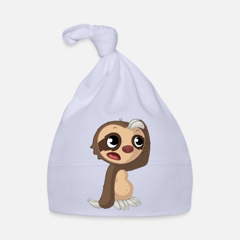 Thoughtful cartoon sloth Organic Baby Cap