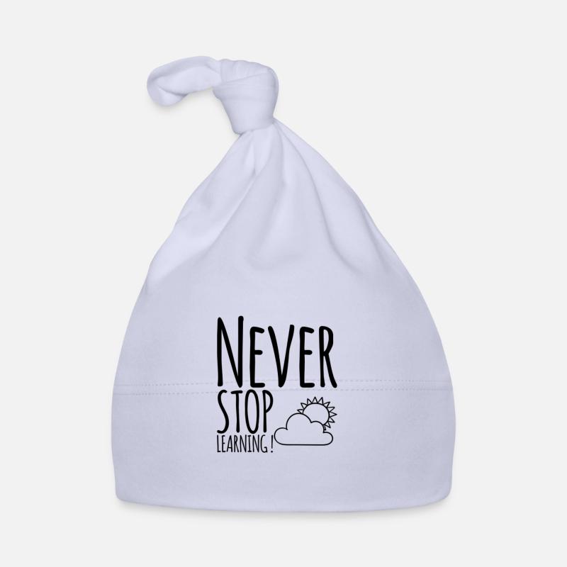 Never STOP Learning ! - Baby Bio-Mütze - Sky