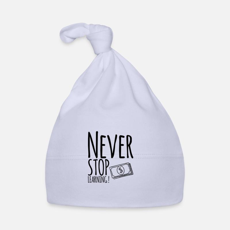Never STOP Learning ! - Baby Bio-Mütze - Sky