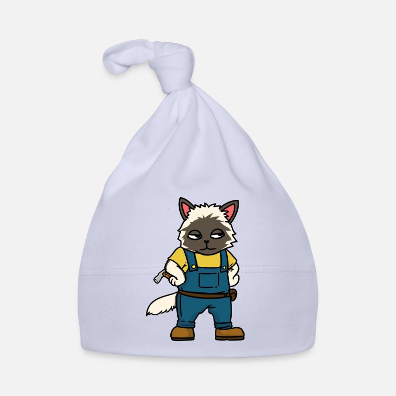 Craftsmen Construction site Carpenter Professions Cat Organic Baby Cap