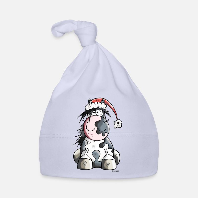 Cheval Noël - Bonnet bio Bébé - ciel
