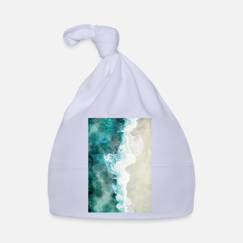 Belle plage de rêve peinte à l'aquarelle Bonnet bio Bébé