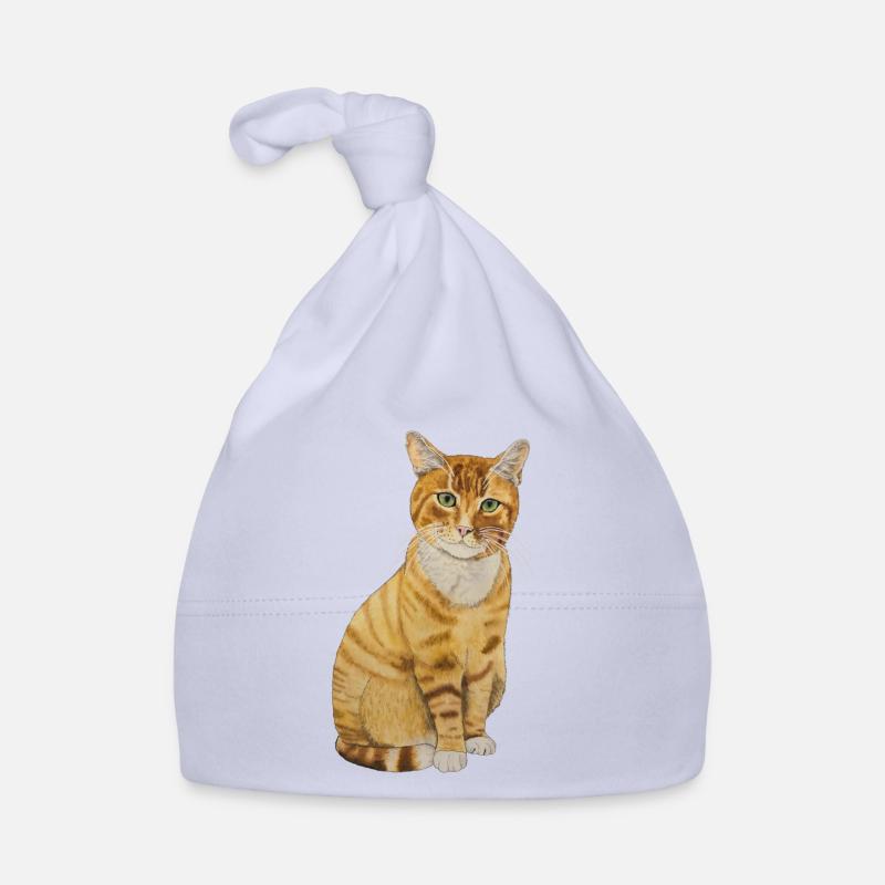 red cat sitting Organic Baby Cap