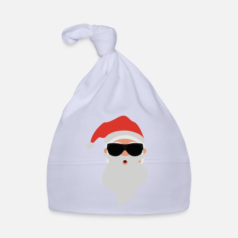Moderner Weihnachtsmann trägt dunkle Brille Baby Bio-Mütze