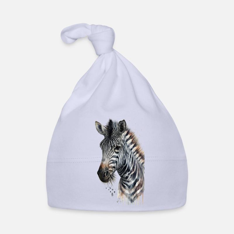 Zebra Aquarell Cool Tier Baby Bio-Mütze