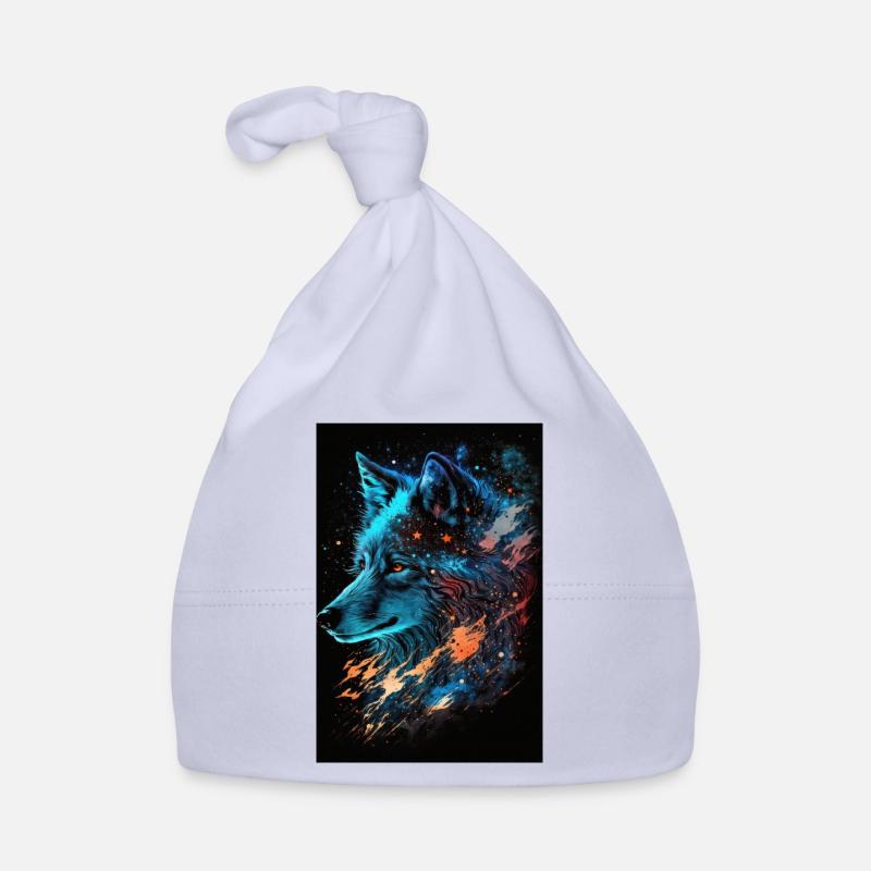 Wolf Galaxy Stars Space Space Cool Mystical Organic Baby Cap